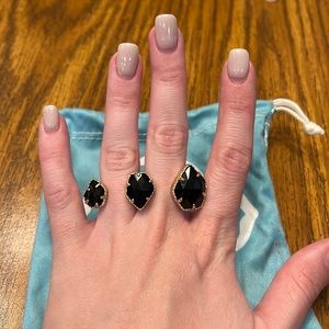 Kendra Scott Naomi Gold Double Ring in Black